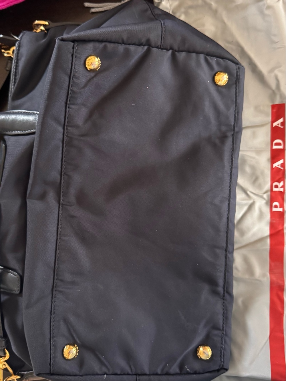 Prada Black Nylon Shoulder Tote with Gold Hardware - Picture 5 of 16